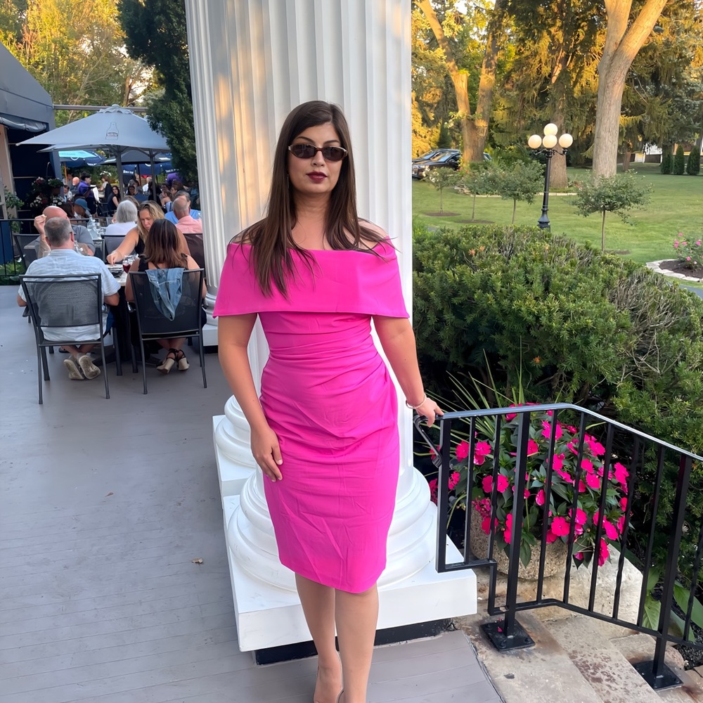 Vince Camuto Strapless Fuchsia Dress